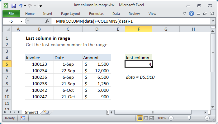 Excel Find Last Number In Column